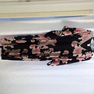 Black with pink floral caftan